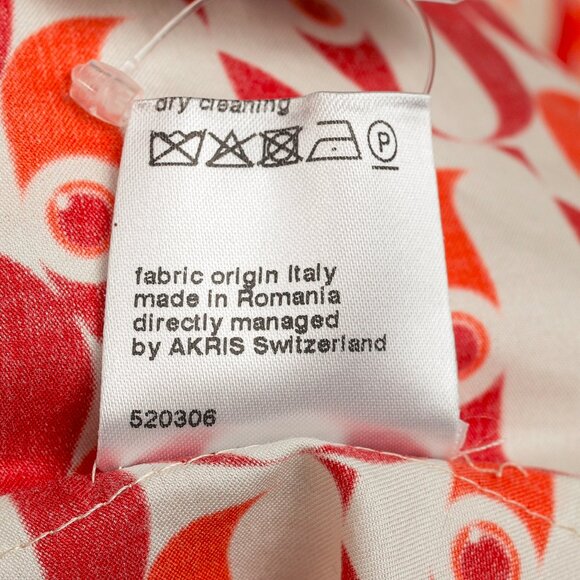 Akris Punto R/24 Off-White Cotton Satin Pelican Dot Printed Blouse - Picture 11 of 11